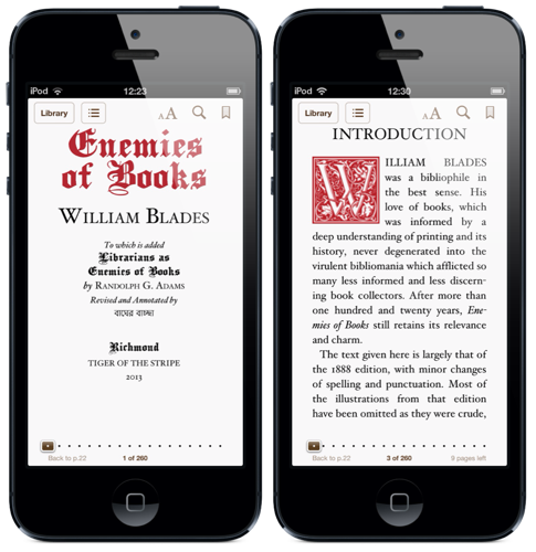 EnemiesOfBooks William Blades: Enemies of Books, iBookstore edition